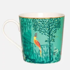 Sara Miller London 340ml Elephant Oasis India Mug - Light Jade