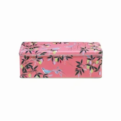Sara Miller London Orchard Birds Deep Rectangular Tin - Coral