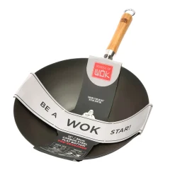 School of Wok Pre-Seasoned Flat Base Wok - 30cm
