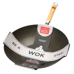 School of Wok Pre-Seasoned Round Base Wok - 33cm