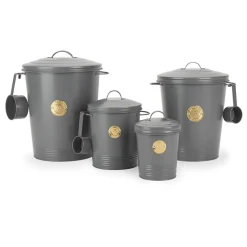 Scruffs 2Ltr Steel Pet Storage Cantina with Lid - Grey