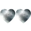 Selbrae House Flat Hammered Aluminium Set of 2 Heart Placemats - Silver