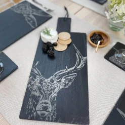 Selbrae House Large Slate Serving Paddle - Stag Prince