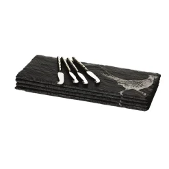 Selbrae House 4-Piece Mini Slate Cheese Board & Knife Set - Pheasant