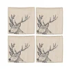 Selbrae House Set of 4 Linen Napkins - Stag