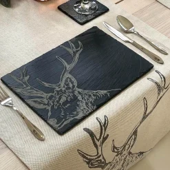 Selbrae House Set of 2 Slate Placemats - Stag