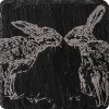 Selbrae House Slate Coaster - Kissing Hares