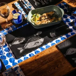 Selbrae House Slate Table Runner - Fish Repeat