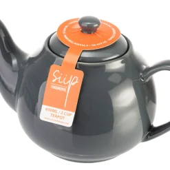 Siip 2 Cup Solid Glaze Stoneware Teapot - Grey