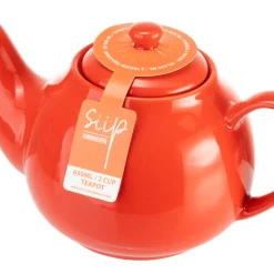 Siip 2 Cup Solid Glaze Stoneware Teapot - Red
