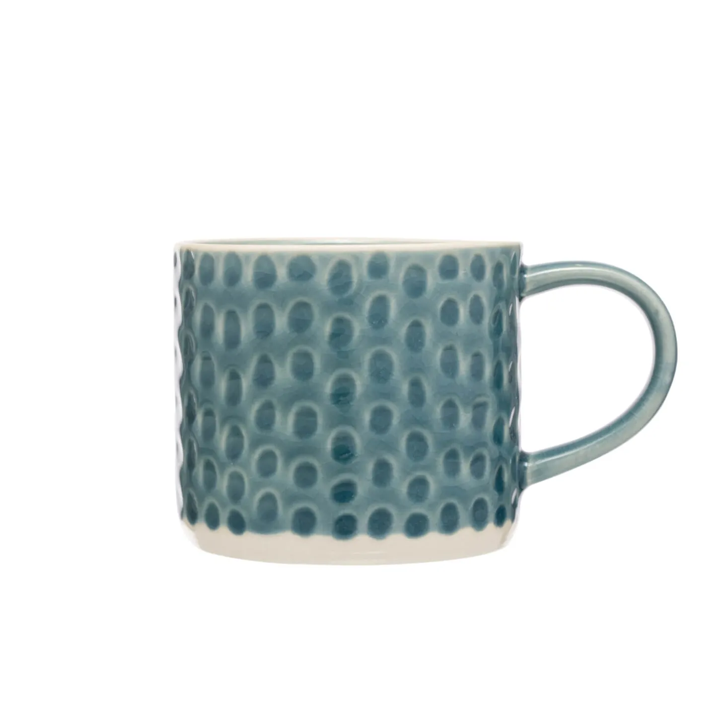 Siip Embossed Circle Stoneware 300ml Mug - Green