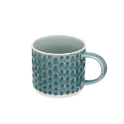 Siip Embossed Circle Stoneware 300ml Mug - Green