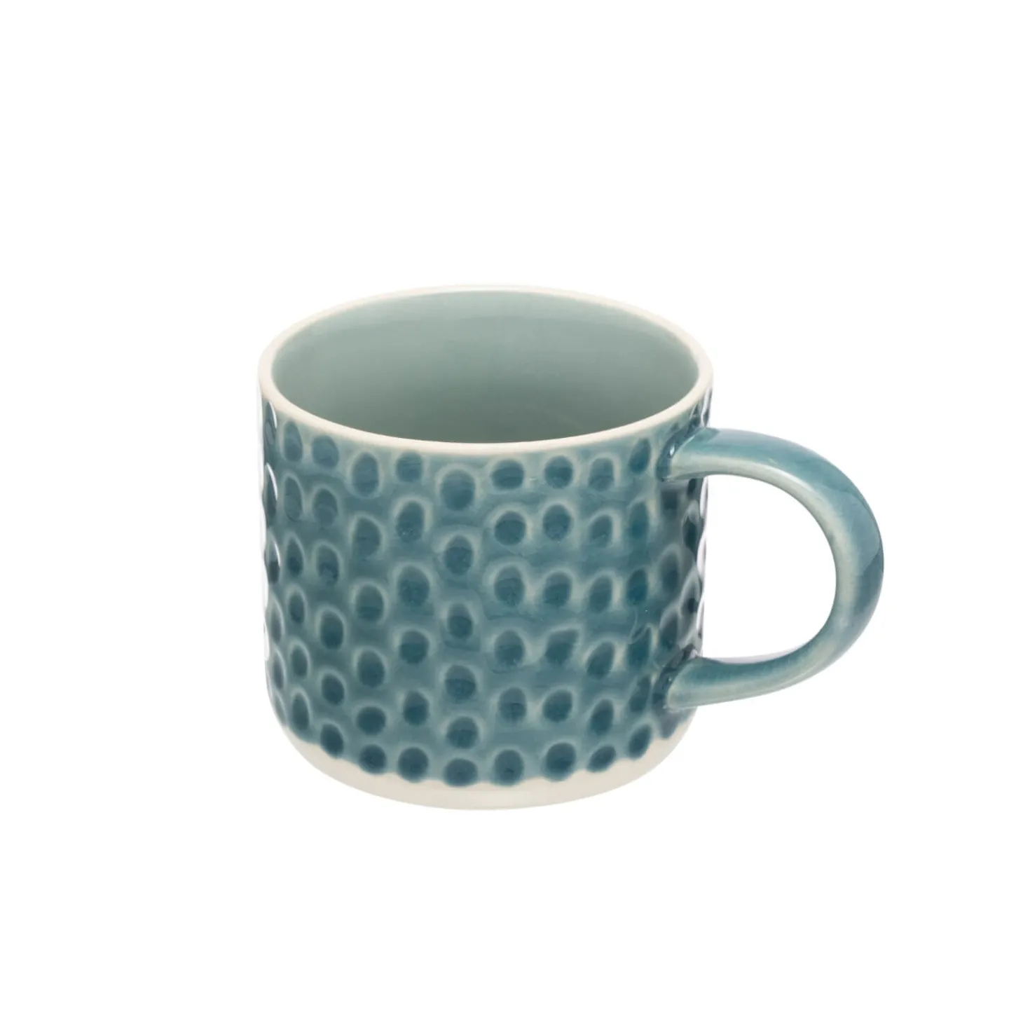 Siip Embossed Circle Stoneware 300ml Mug - Green