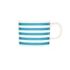 Siip Horizontal Stripe Short China 300ml Mug - Blue
