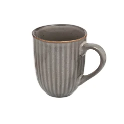 Siip Ribbed Stoneware 400ml Mug - Grey