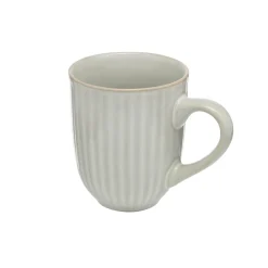 Siip Ribbed Stoneware 400ml Mug - Light Grey