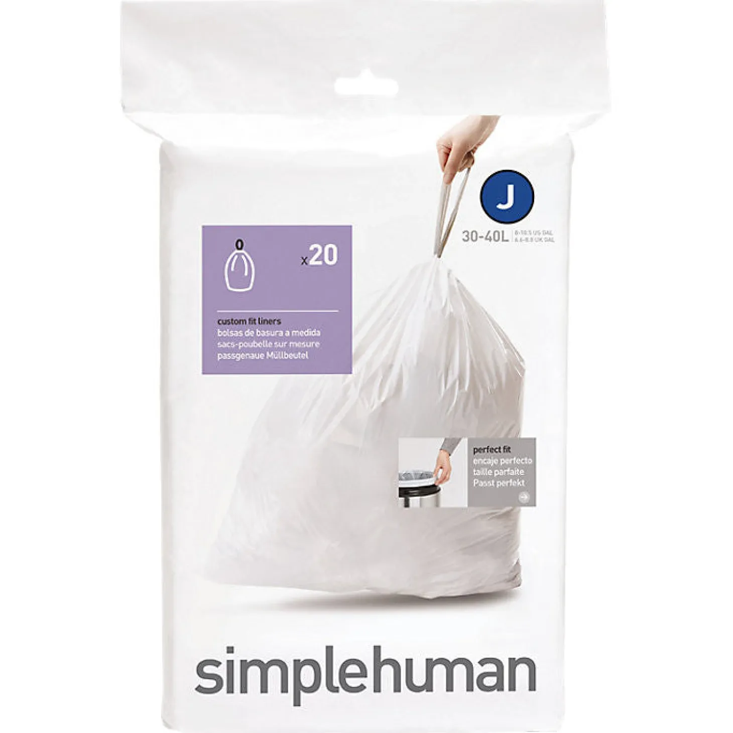 Simplehuman Code J Custom Fit Can Liners - Pack of 20