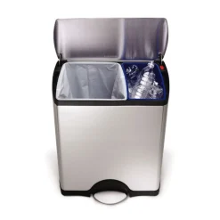 Simplehuman Fingerprint-Proof 46 Litre Kitchen Bin - Brushed Stainless Steel