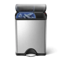 Simplehuman Fingerprint-Proof 46 Litre Kitchen Bin - Brushed Stainless Steel