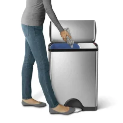 Simplehuman Fingerprint-Proof 46 Litre Kitchen Bin - Brushed Stainless Steel