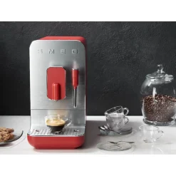 Smeg BCC02 Automatic Bean-to-Cup Coffee Machine - Matte Red