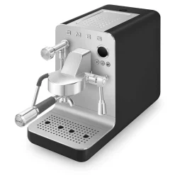 Smeg EMC02BLMUK Mini Pro Espresso Matte Black Coffee Machine & CGF02SSUK Mini Pro Stainless Steel Coffee Grinder