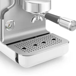Smeg EMC02WHMUK Mini Pro Espresso Matte White Coffee Machine & CGF02SSUK Mini Pro Stainless Steel Coffee Grinder