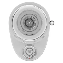 Smeg EMC02WHMUK Mini Pro Espresso Matte White Coffee Machine & CGF02SSUK Mini Pro Stainless Steel Coffee Grinder