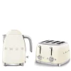 Smeg Jug Kettle & 4 Slice Toaster Set - Cream