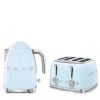 Smeg Jug Kettle & 4 Slice Toaster Set - Pastel Blue
