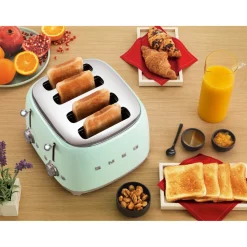 Smeg Jug Kettle & 4 Slice Toaster Set - Pastel Green