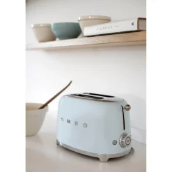 Smeg Jug Kettle & 2 Slice Toaster Set - Pastel Blue