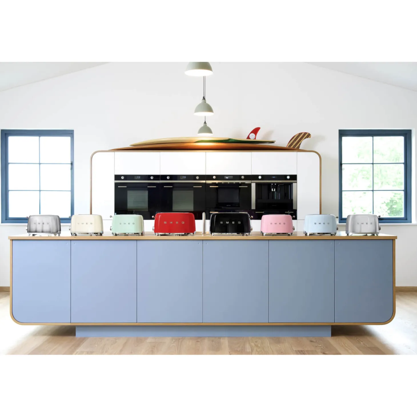 Smeg Mini Kettle & 2 Slice Toaster Set - Pastel Blue