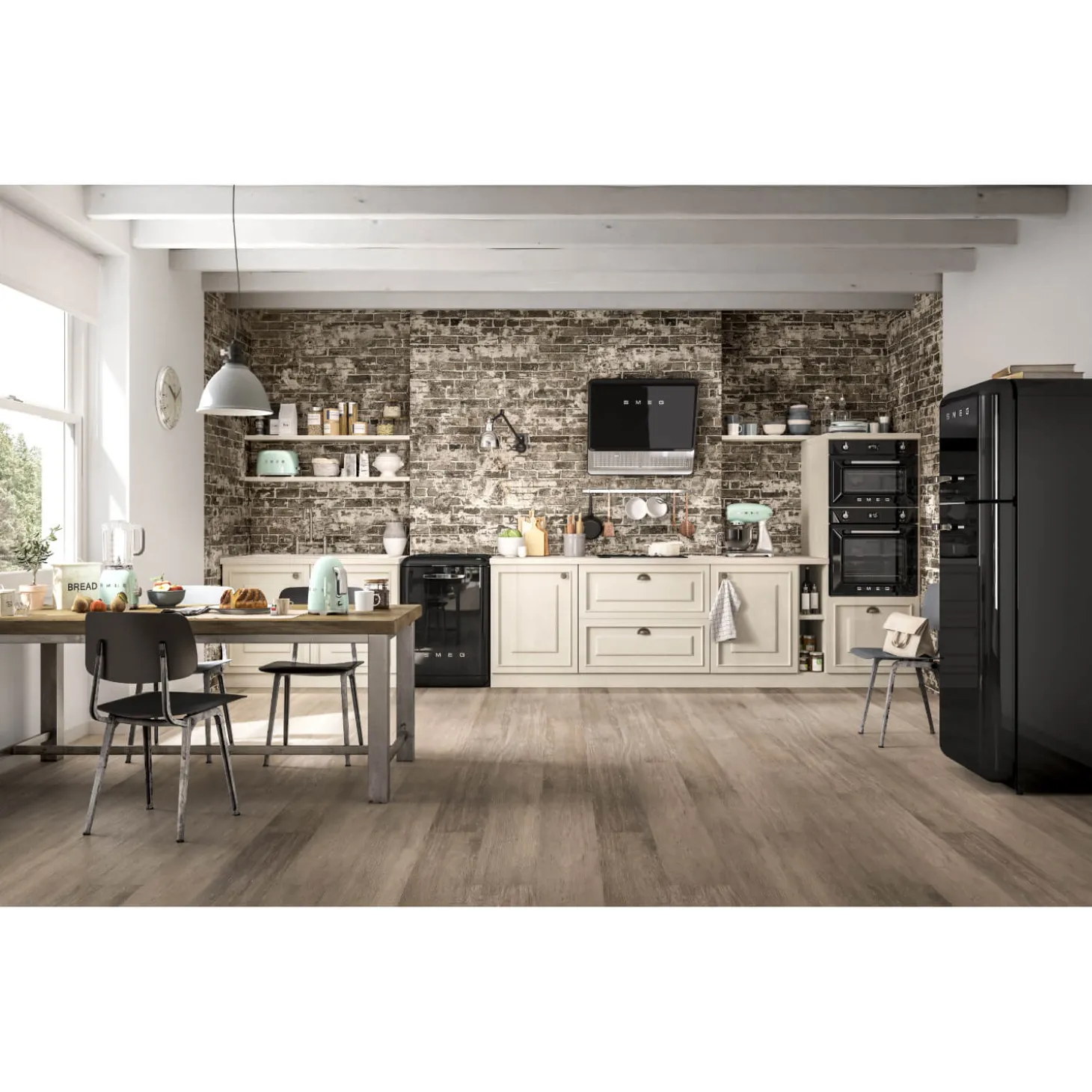 Smeg Mini Kettle & 2 Slice Toaster Set - Cream