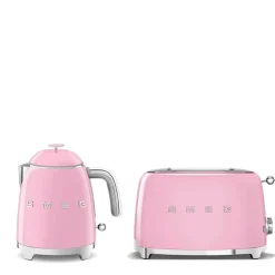 Smeg Mini Kettle & 2 Slice Toaster Set - Pink
