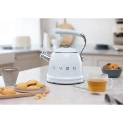 Smeg 50's Retro Style WKF01 Whistling Stove Top Kettle - Pastel Blue