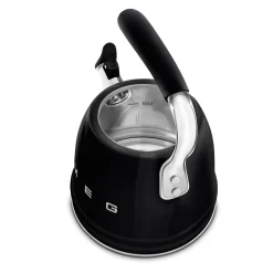 Smeg 50's Retro Style WKF01 Whistling Stove Top Kettle - Black