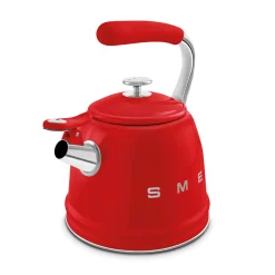 Smeg 50's Retro Style WKF01 Whistling Stove Top Kettle - Red