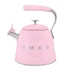 Smeg 50's Retro Style WKF01 Whistling Stove Top Kettle - Pink