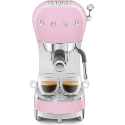 Smeg 50's Style Retro ECF02 Espresso Coffee Machine - Pink
