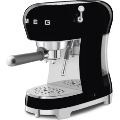 Smeg 50's Style Retro ECF02BLUK Espresso Coffee Machine & CGF11BLUK Coffee Grinder - Black