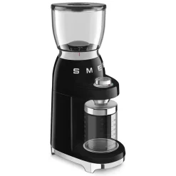 Smeg 50's Style Retro ECF02BLUK Espresso Coffee Machine & CGF11BLUK Coffee Grinder - Black
