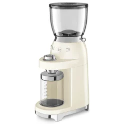Smeg 50's Style Retro ECF02CRUK Espresso Coffee Machine & CGF11CRUK Coffee Grinder - Cream