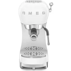 Smeg 50's Style Retro ECF02WHUK Espresso Coffee Machine & CGF11WHUK Coffee Grinder - White