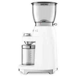 Smeg 50's Style Retro ECF02WHUK Espresso Coffee Machine & CGF11WHUK Coffee Grinder - White