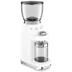 Smeg 50's Style Retro ECF02WHUK Espresso Coffee Machine & CGF11WHUK Coffee Grinder - White