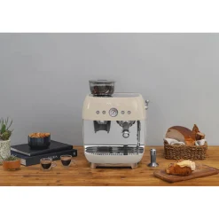 Smeg 50s Style Retro EGF03 Bean-to-Cup Espresso Coffee Machine - Cream
