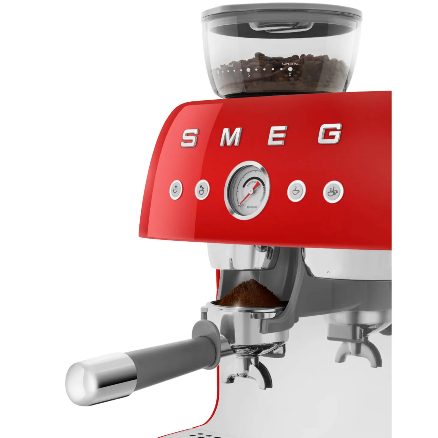 Smeg 50s Style Retro EGF03 Bean-to-Cup Espresso Coffee Machine - Red