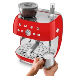 Smeg 50s Style Retro EGF03 Bean-to-Cup Espresso Coffee Machine - Red