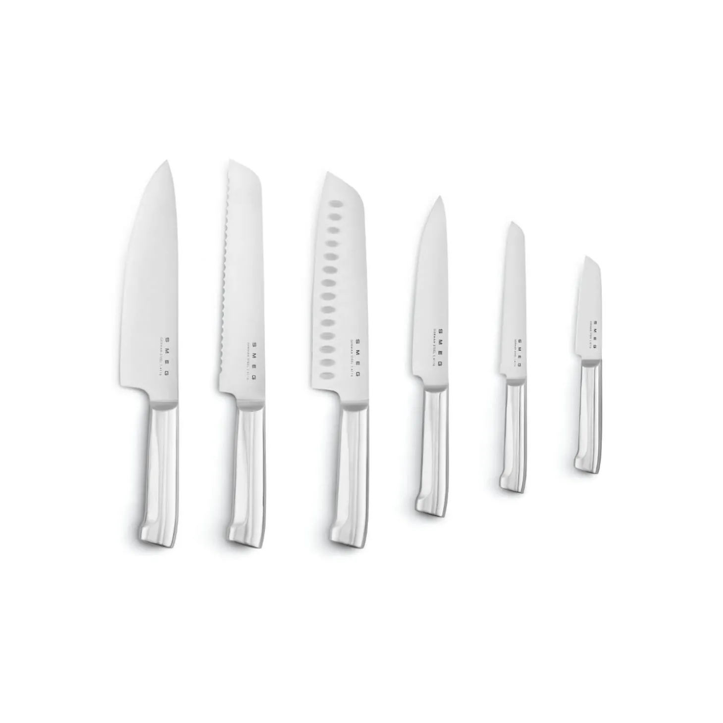 Smeg 50's Style Retro KBSF02 7-Piece Knife Block Set - Black